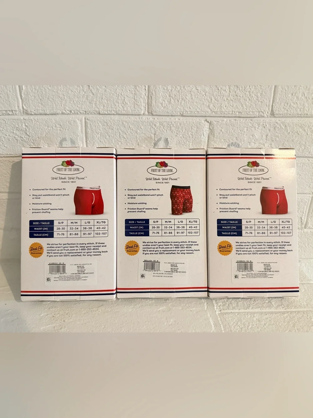 Fruit of the Loom three boxed